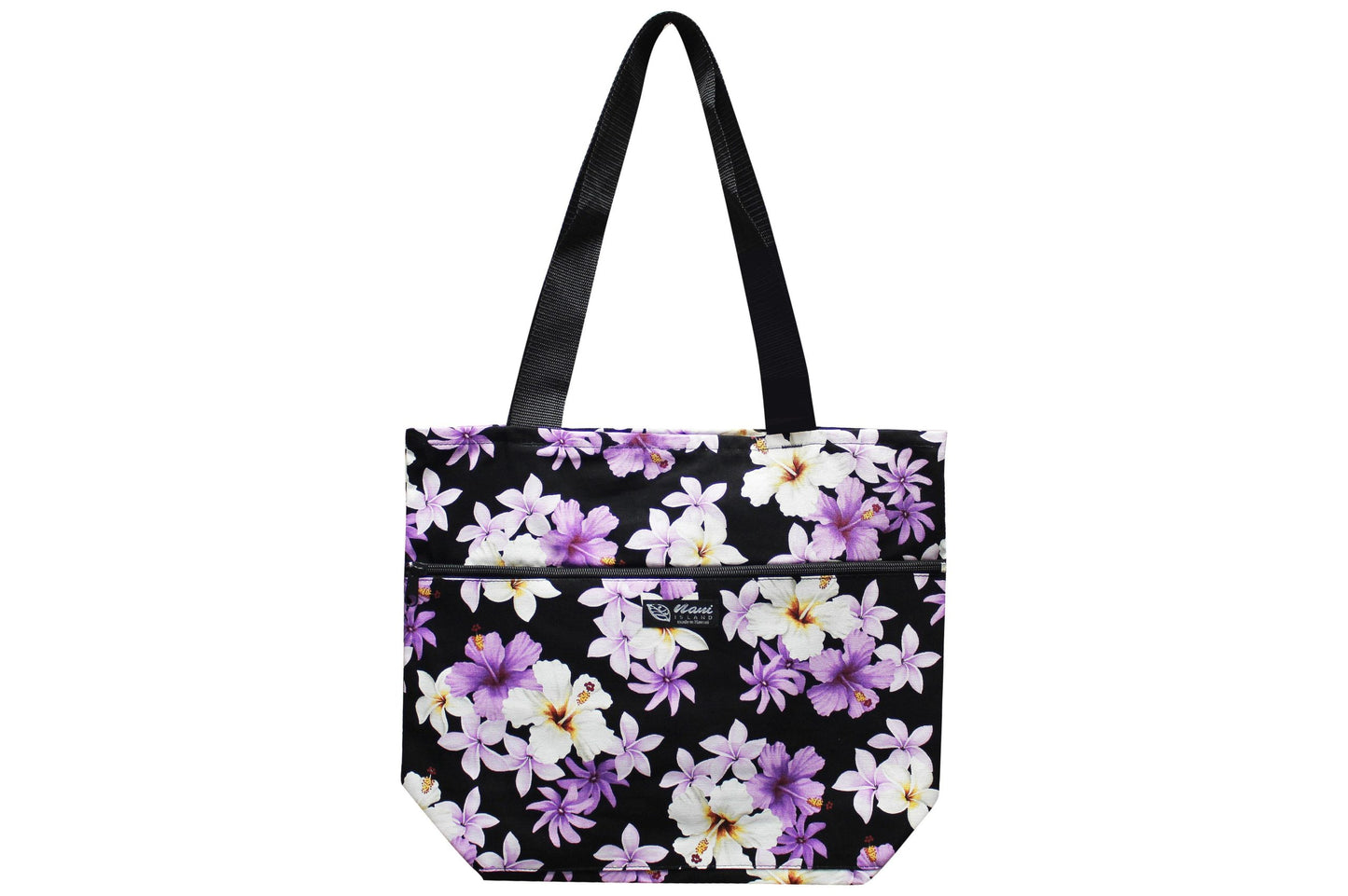 Tote Bag Zipper L - Dream of Flower Purple