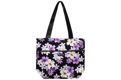 Tote Bag Zipper L - Dream of Flower Purple
