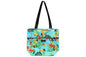 Tote Bag Zipper L - Hawaiian Hula Girl Turq