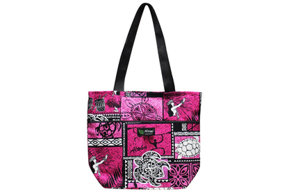 Tote Bag Zipper L - Honu Box Pink