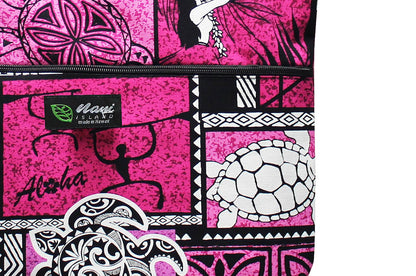 Tote Bag Zipper L - Honu Box Pink
