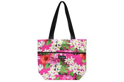 Tote Bag Zipper M - Luxury Hibiscus Pink