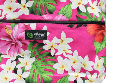 Tote Bag Zipper L - Luxury Hibiscus Pink