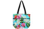 Tote Bag Zipper L - Luxury Hibiscus Turq