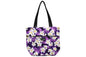 Tote Bag Zipper L - Modern Plumeria Purple