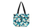 Tote Bag Zipper L - Modern Plumeria Blue