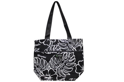 Tote Bag Zipper L - Monstera Lover Black