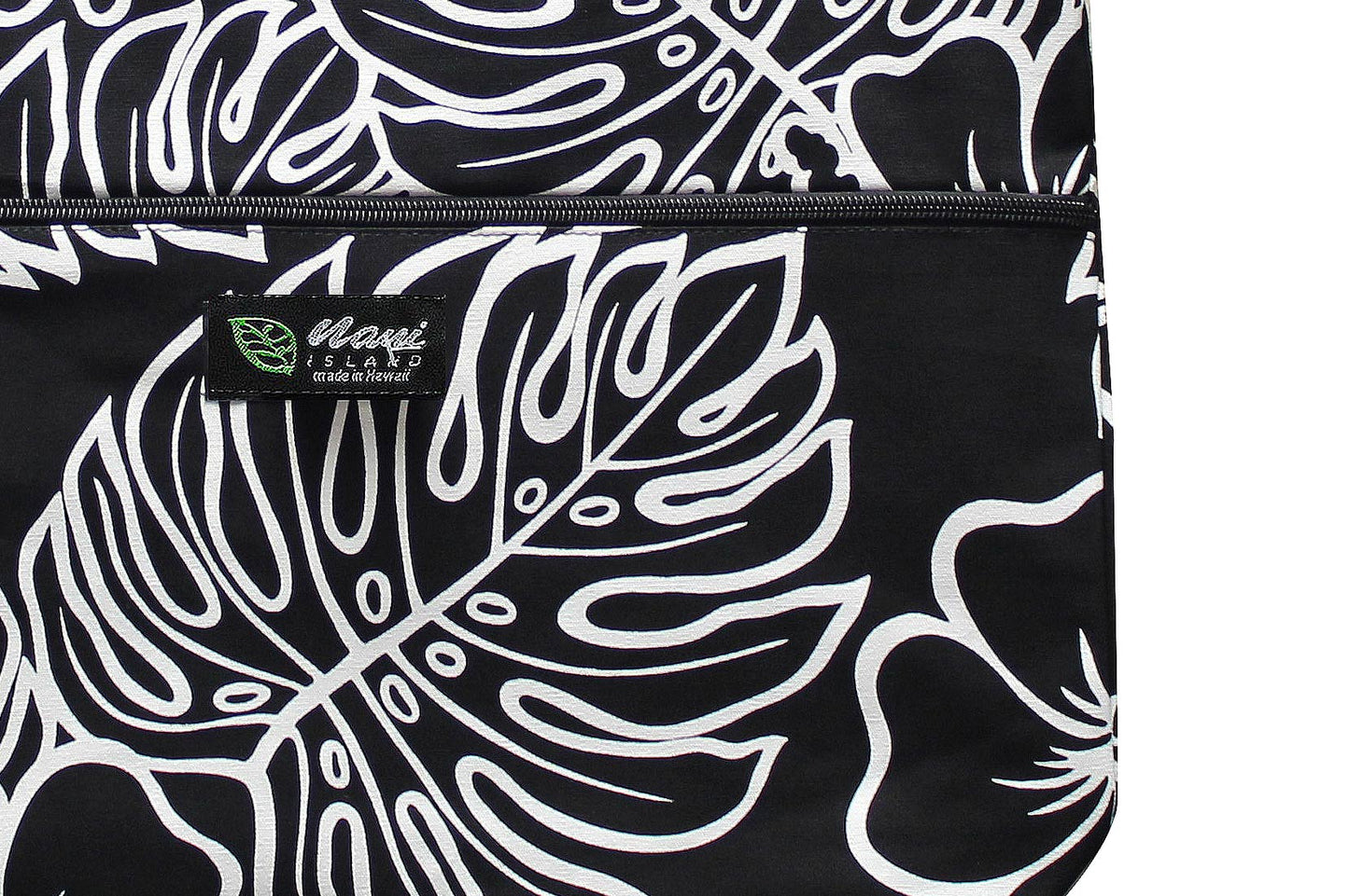 Tote Bag Zipper L - Monstera Lover Black