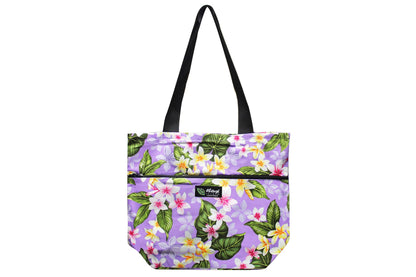 Tote Bag Zipper L - New Plumeria Lavender