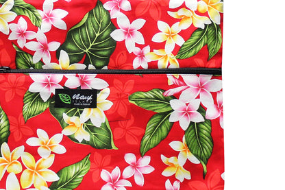 Tote Bag Zipper L - New Plumeria Red