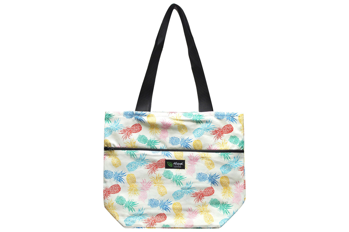 Tote Bag Zipper L - Pineapple Paradise Beige
