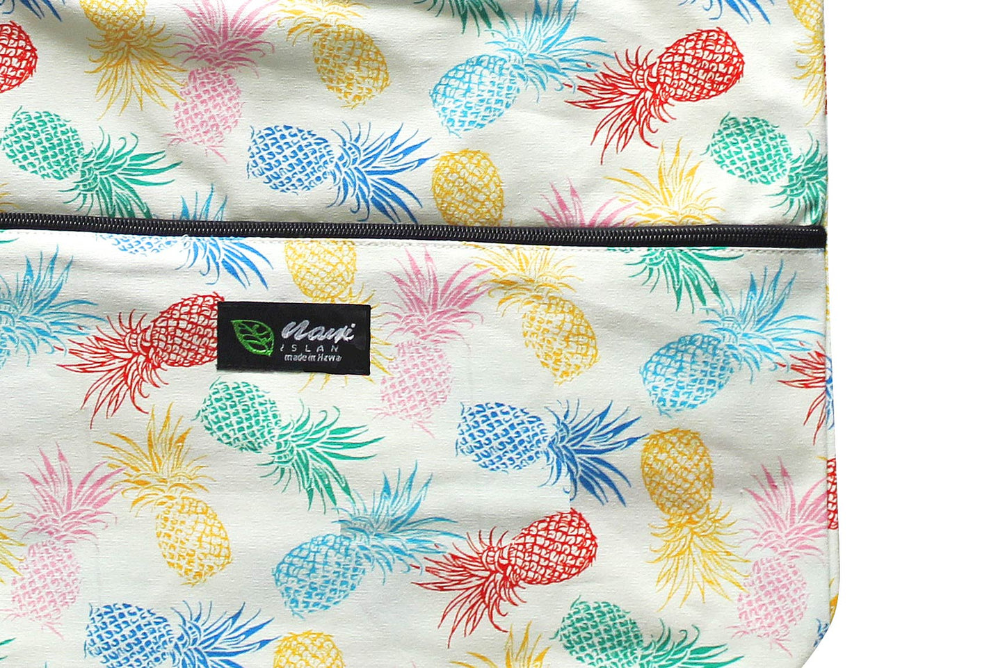 Tote Bag Zipper L - Pineapple Paradise Beige