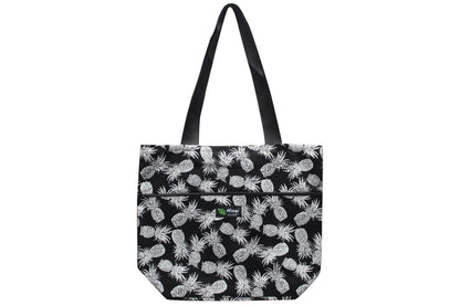 Tote Bag Zipper L - Pineapple Paradise Black