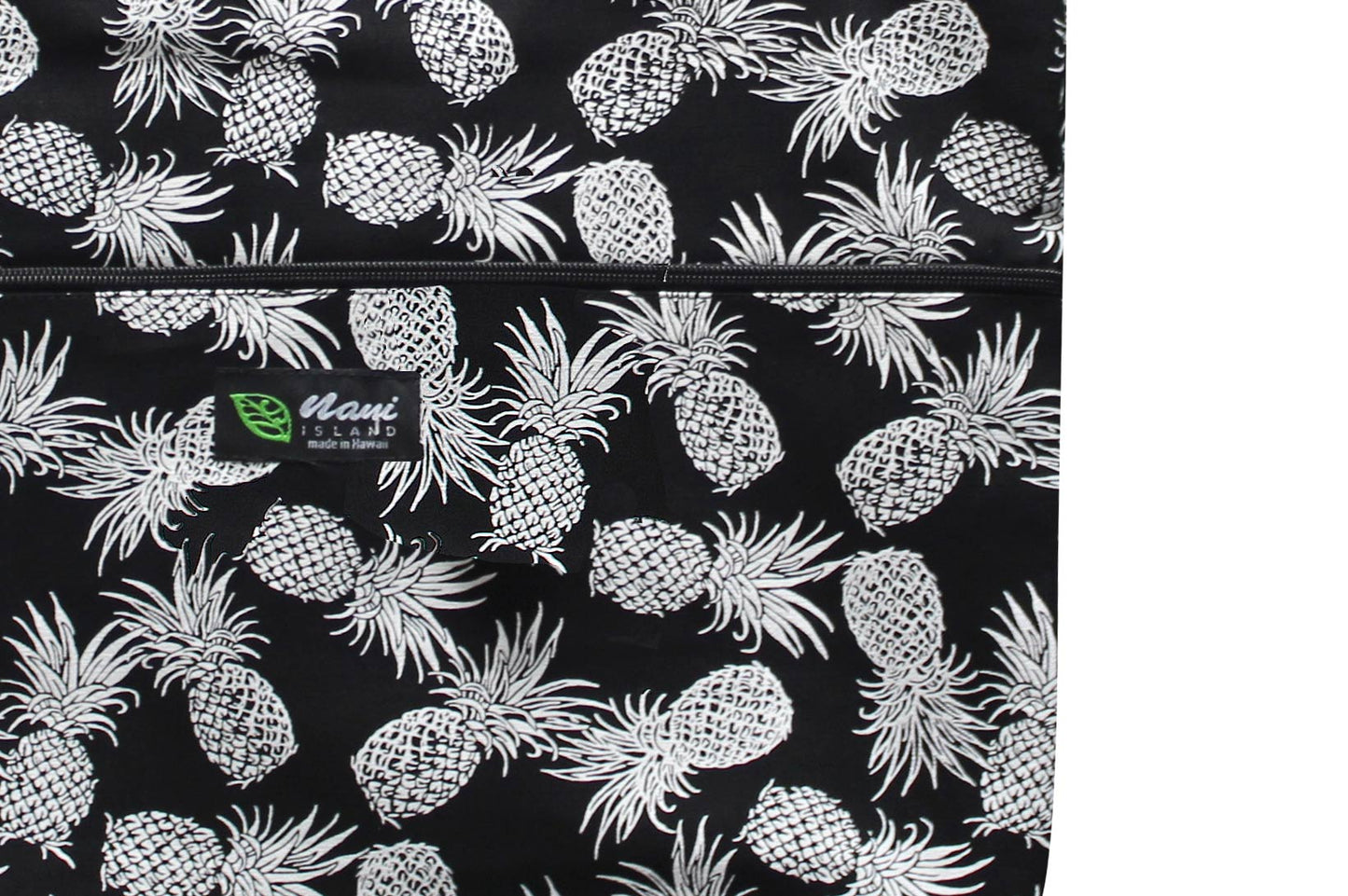 Tote Bag Zipper L - Pineapple Paradise Black