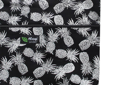 Tote Bag Zipper L - Pineapple Paradise Black