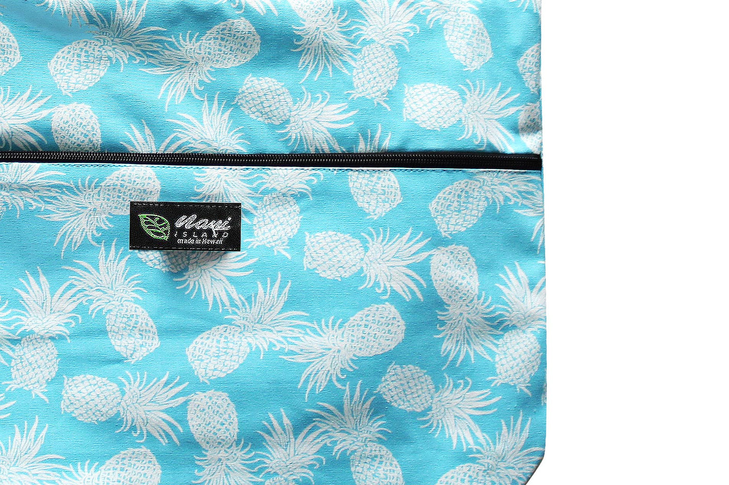 Tote Bag Zipper L - Pineapple Paradise Blue