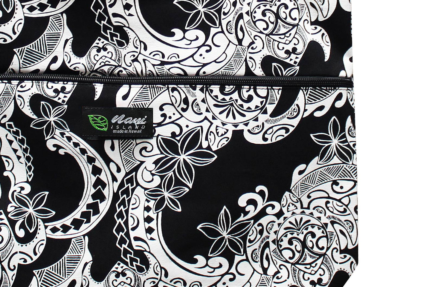 Tote Bag Zipper L - Tribal Tattoo Black