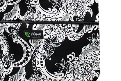 Tote Bag Zipper L - Tribal Tattoo Black
