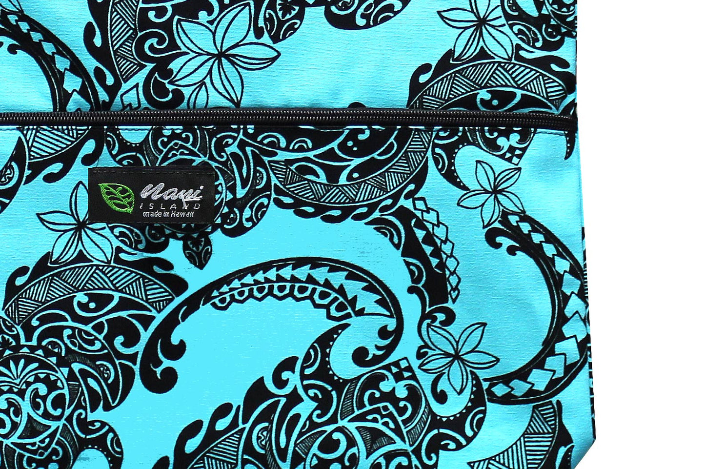 Tote Bag Zipper L - Tribal Tattoo Blue