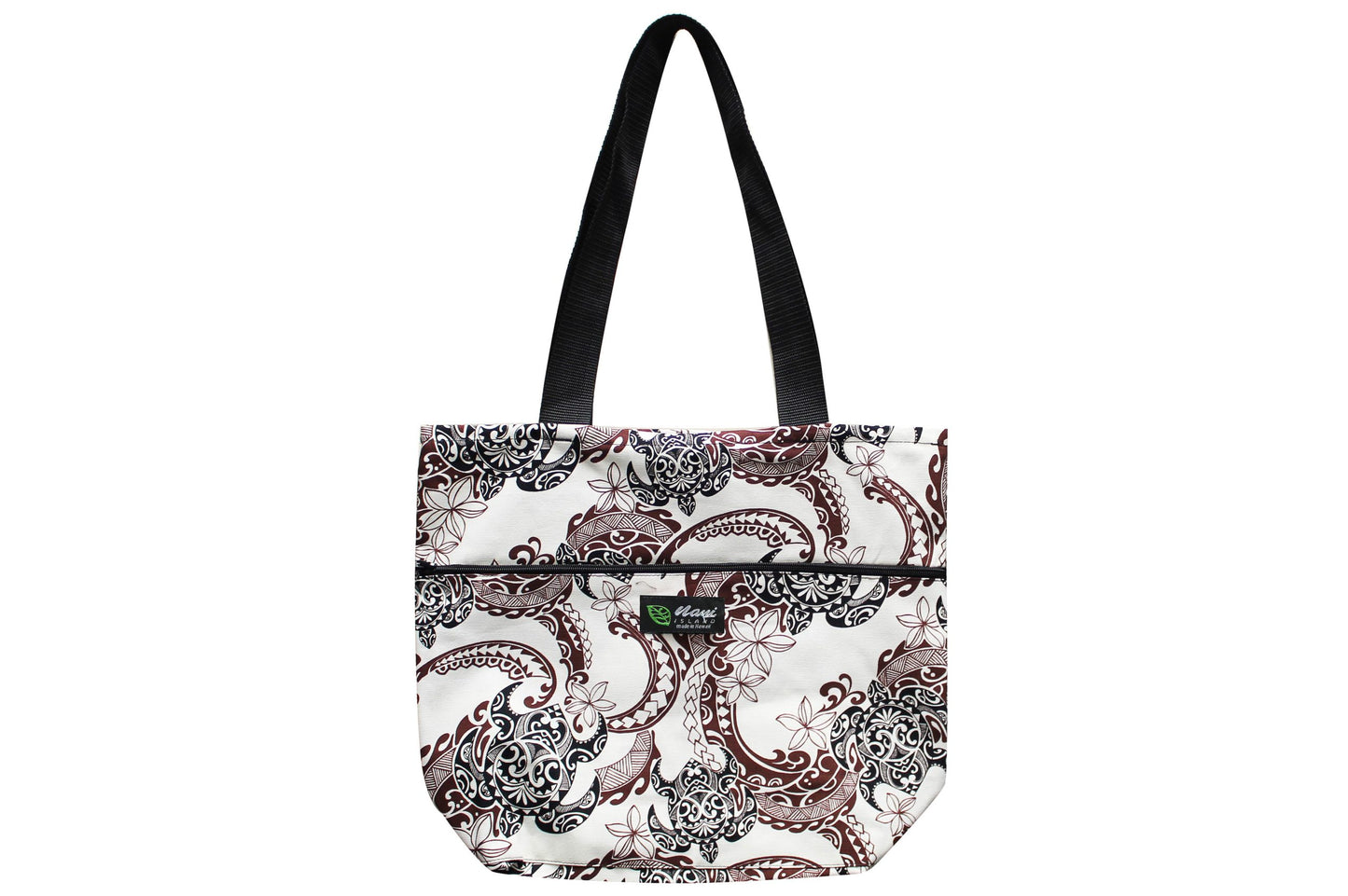 Tote Bag Zipper L - Tribal Tattoo Cream