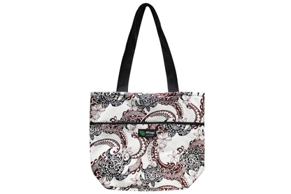 Tote Bag Zipper L - Tribal Tattoo Cream