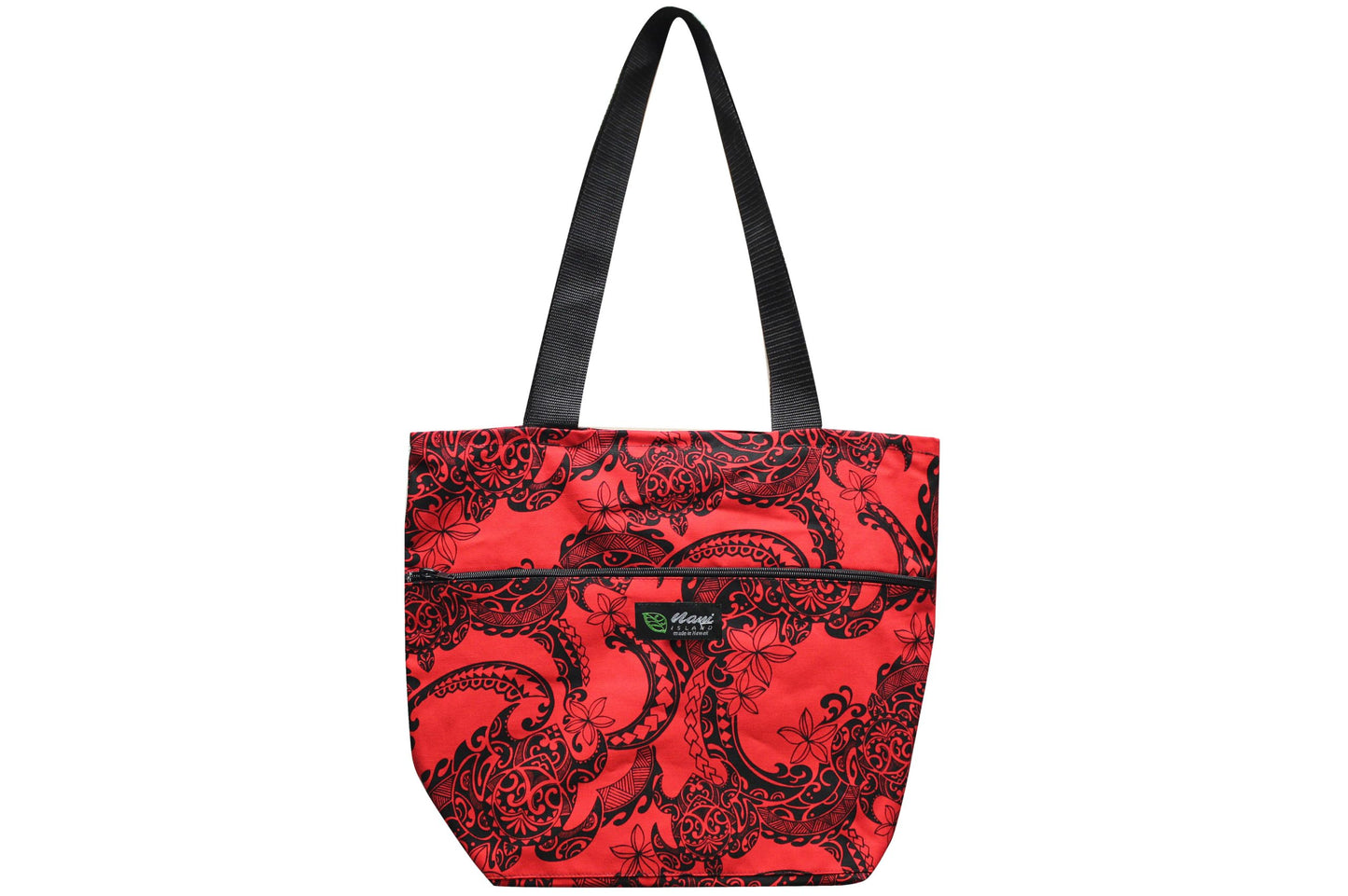 Tote Bag Zipper L - Tribal Tattoo Red