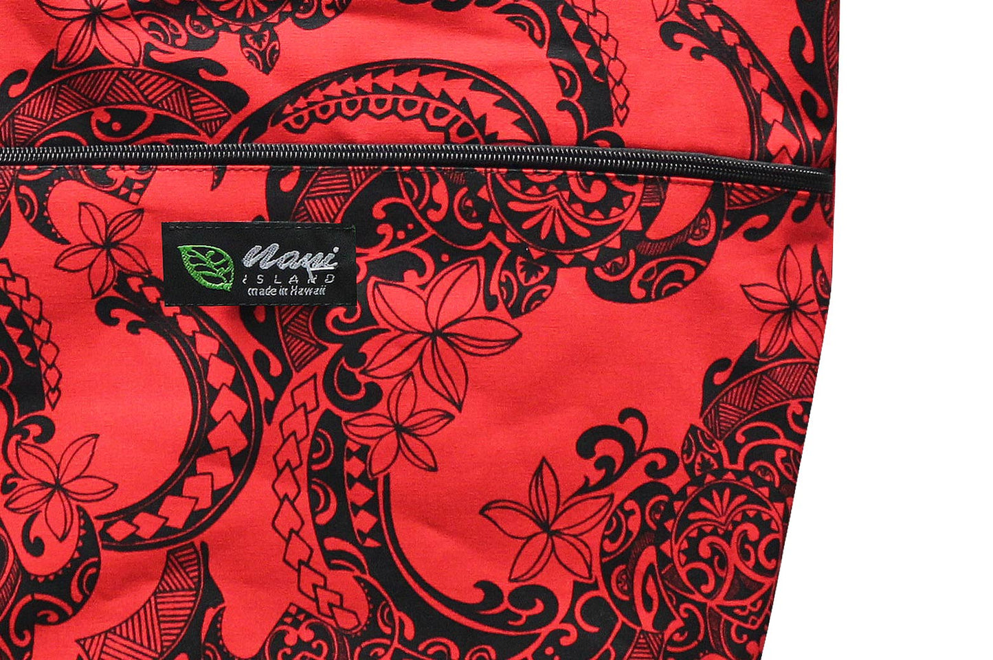 Tote Bag Zipper L - Tribal Tattoo Red