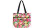 Tote Bag Zipper L - Tropical Plumeria Red