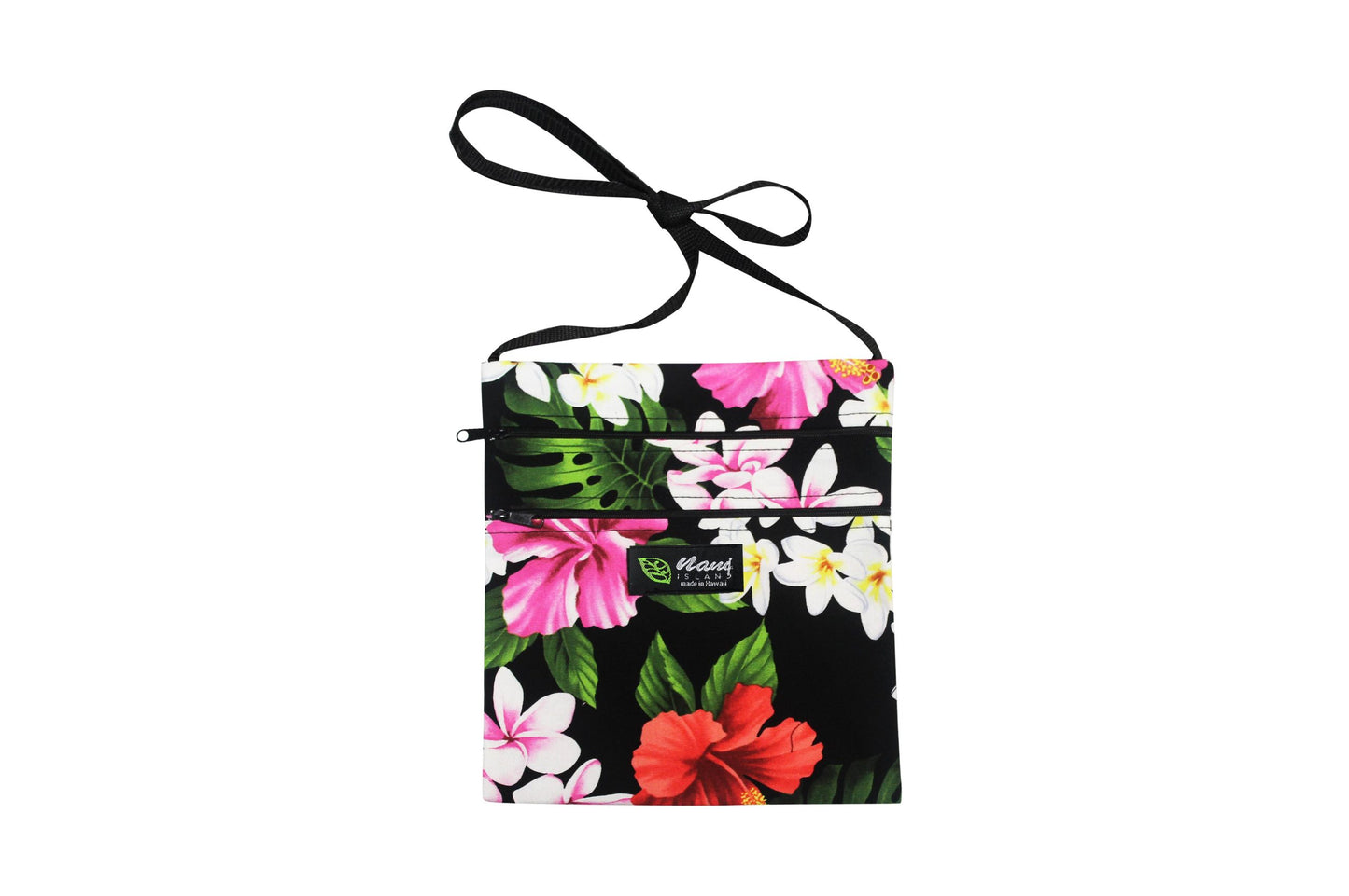 Passport Bag L - Luxury Hibiscus Black