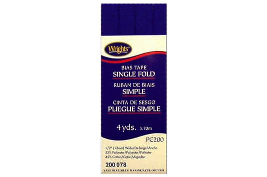 Wrights Tape Single Fold Bias 4yd Yale Blue