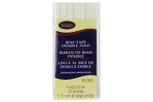 Wrights Tape Double Fold Bias 4yd Oyster