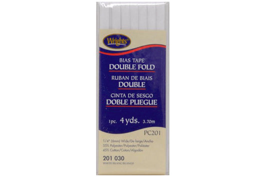 Wrights Tape Double Fold Bias 4yd White