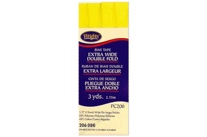 Wrights Tape Extra Wide Double Fold Bias 3yd Canary