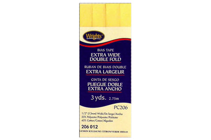 Wrights Tape Extra Wide Double Fold Bias 3yd Canary