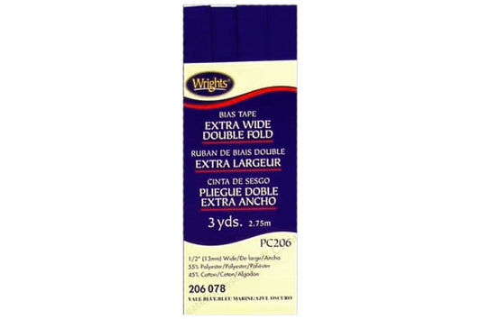 Wrights Tape Extra Wide Double Fold Bias 3yd Yale Blue