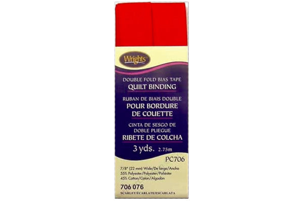 Wrights Double Fold Quilt Binding 3yd Scarlet