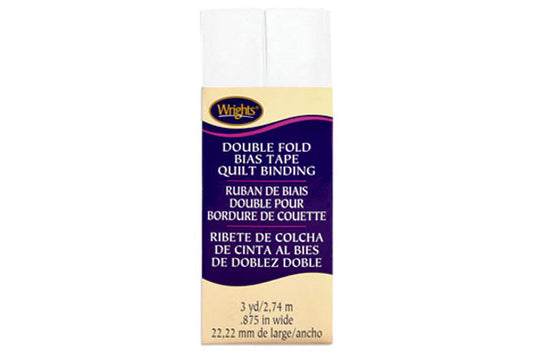 Wrights Double Fold Quilt Binding 3yd White