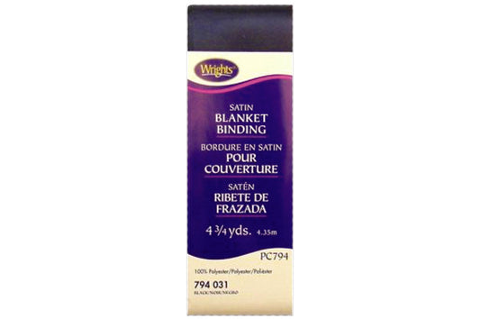 Wrights Blanket Binding Poly 4.75yd Black