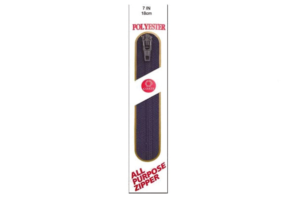 C & C Poly All Purpose Zipper 7" Navy