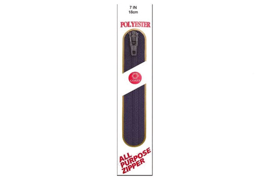 C & C Poly All Purpose Zipper 7" Navy