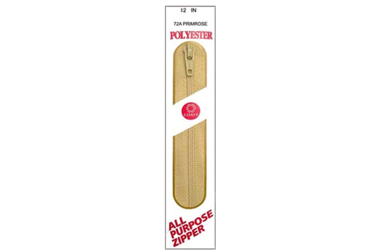 C & C Poly All Purpose Zipper 12" Primrose