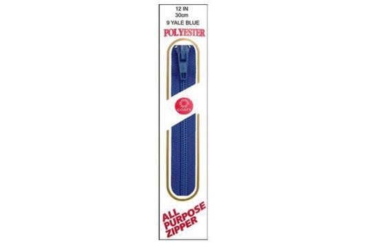 C & C Poly All Purpose Zipper 12" Yale Blue