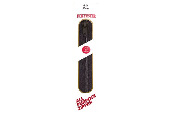C & C Poly All Purpose Zipper 14" Black