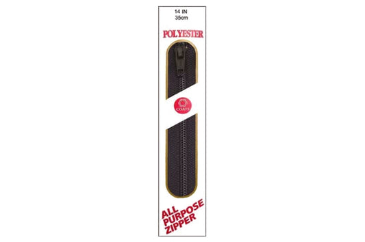 C & C Poly All Purpose Zipper 14" Black