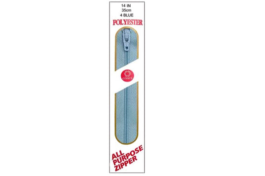 C & C Poly All Purpose Zipper 14" Blue