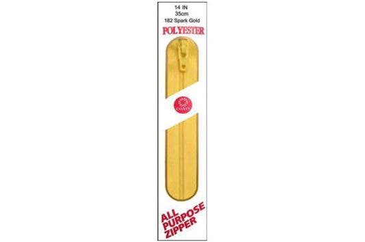 C & C Poly All Purpose Zipper 14" Spark Gold