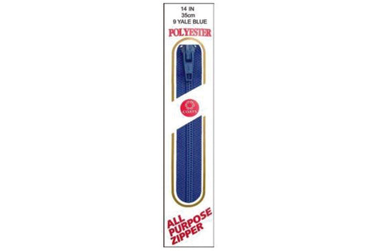 C & C Poly All Purpose Zipper 14" Yale Blue