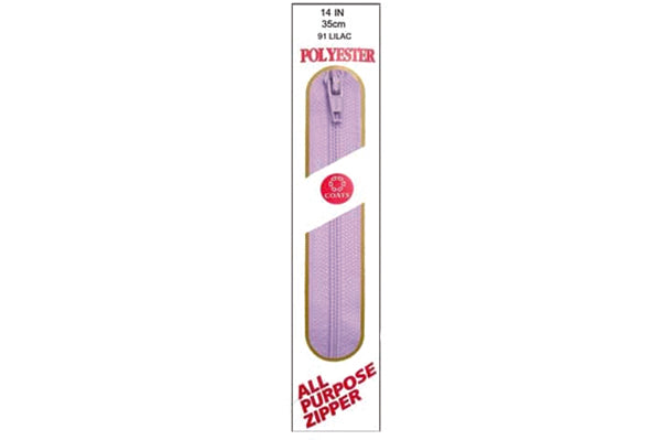 C & C Poly All Purpose Zipper 14" Lilac