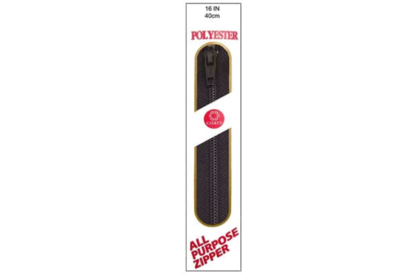 C & C Poly All Purpose Zipper 16" Black
