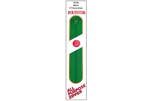 C & C Poly All Purpose Zipper 16" Kerry Green